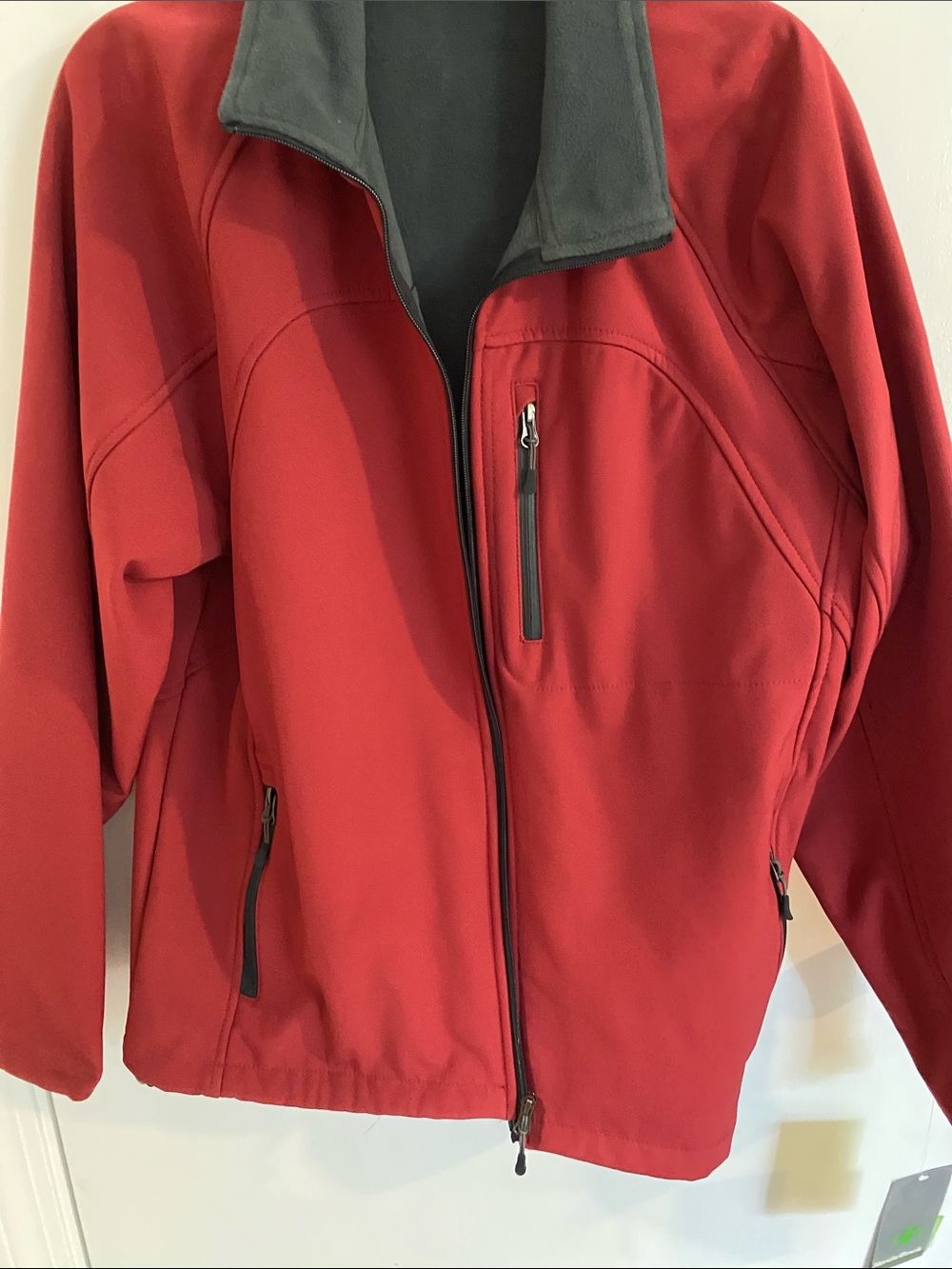 Men's Performance Softshell Jacket in Red with Contrast Collar